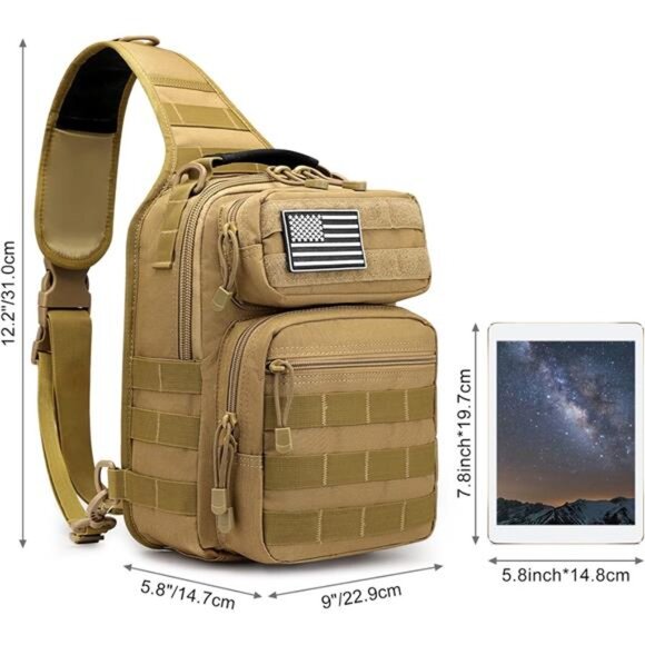 Sling Bag Backpack Military Khaki - Picture 2 of 6